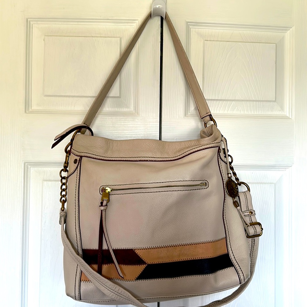 The Sak Soft Leather Large Crossbody Shoulder Bag Off-White Bohemian Purse